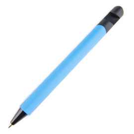 N5 soft, ручка шариковая, голубой/черный, пластик,soft-touch, подставка для смартфона, Цвет: голубой, черный