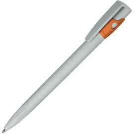 KIKI ECOLINE, ручка шариковая, серый/оранжевый, экопластик, Цвет: серый, оранжевый