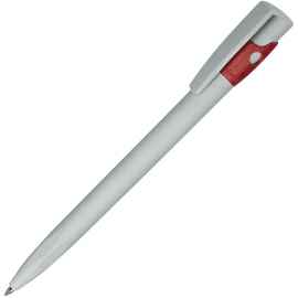 KIKI ECOLINE, ручка шариковая, серый/красный, экопластик, Цвет: серый, красный
