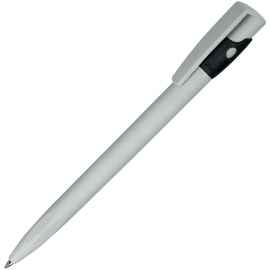 KIKI ECOLINE, ручка шариковая, серый/черный, экопластик, Цвет: серый, черный