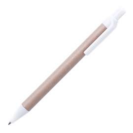Ручка шариковая VATUM, белый, переработанный картон, PLA-полимолочная кислота, 13,7 см, Цвет: белый