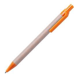 Ручка шариковая VATUM, оранжевый, переработанный картон, PLA-полимолочная кислота, 13,7 см, Цвет: оранжевый