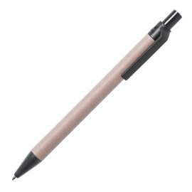 Ручка шариковая VATUM, черный, переработанный картон, PLA-полимолочная кислота, 13,7 см, Цвет: Чёрный