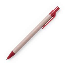 Ручка шариковая VATUM, красный, переработанный картон, PLA-полимолочная кислота, 13,7 см, Цвет: красный