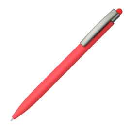 ELLE SOFT, ручка шариковая, красный, металл, синие чернила, Цвет: красный