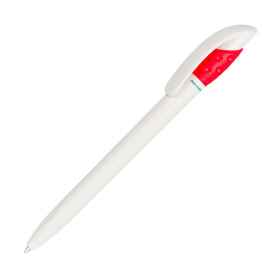 Ручка шариковая GOLF GREEN, белый/красный, пластик, Цвет: белый, красный