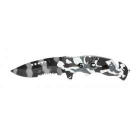 Нож складной Stinger, 95 мм (чёрно-серый), материал рукояти: алюминий (чёрно-белый камуфляж)
