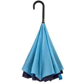 Зонт наоборот Style, трость, сине-голубой, Цвет: голубой, синий