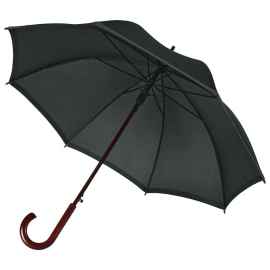 Зонт-трость светоотражающий Reflect, черный, Цвет: черный
