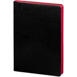 Ежедневник Slip, недатированный, черный с красным, с белой бумагой, Цвет: черный, красный, Размер: 15,1х21х1,5 см
