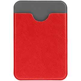 Чехол для карты на телефон Devon, красный с серым, Цвет: красный