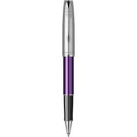 Ручка-роллер Parker Sonnet Essentials Violet SB Steel CT, цвет чернил black, перо: F,  в подарочной упаковке.