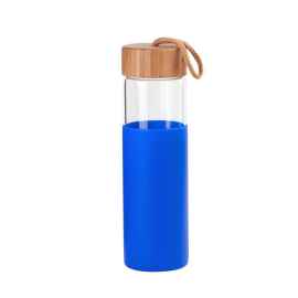 Бутылка для воды 'Wellness' 600 мл в силиконовом чехле, синий, Цвет: синий