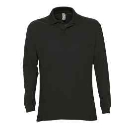 Рубашка поло мужская с длинным рукавом STAR, черный, L, 100% хлопок, 170 г/м2, Цвет: Чёрный, Размер: L