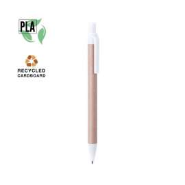 Ручка шариковая VATUM, белый, переработанный картон, PLA-полимолочная кислота, 13,7 см, Цвет: белый, изображение 2