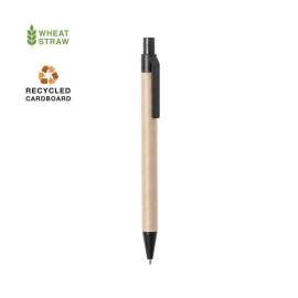 Ручка шариковая DESOK, черный, переработанный картон, пшеничная солома, ABS пластик, 13,7 см, Цвет: Чёрный, изображение 2