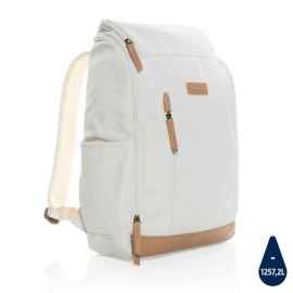 Рюкзак для ноутбука Impact из переработанного канваса AWARE™, 15', Кремовый, Цвет: белый, Размер: Длина 30 см., ширина 12,5 см., высота 46 см.