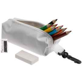 Набор Hobby с цветными карандашами, ластиком и точилкой, белый, Цвет: белый