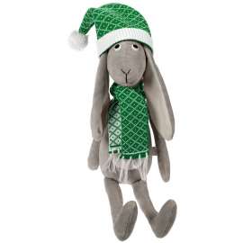 Игрушка Smart Bunny, в зеленом шарфике и шапочке, Цвет: зеленый