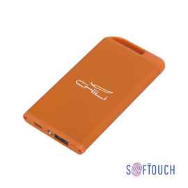 Зарядное устройство 'Theta' с фонариком, 4000 mAh, покрытие soft touch, оранжевый, Цвет: оранжевый