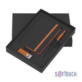 Подарочный набор 'Андрия', покрытие soft touch, черный с оранжевым, Цвет: черный с оранжевым