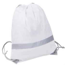 Рюкзак мешок со светоотражающей полосой RAY, белый, 35*41 см, полиэстер 210D, Цвет: белый