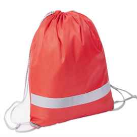 Рюкзак мешок со светоотражающей полосой RAY, красный, 35*41 см, полиэстер 210D, Цвет: красный