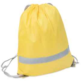 Рюкзак мешок со светоотражающей полосой RAY, жёлтый, 35*41 см, полиэстер 210D, Цвет: желтый