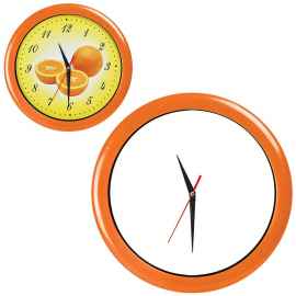 Часы настенные 'ПРОМО' разборные , оранжевый,  D28,5 см, пластик, Цвет: оранжевый, Размер: D28,5 см