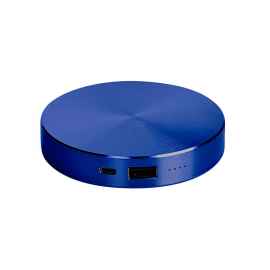 Универсальный аккумулятор 'UFO' (6000mAh) в подарочной коробке,синий, 8,6х1,5 см,металл, Цвет: синий