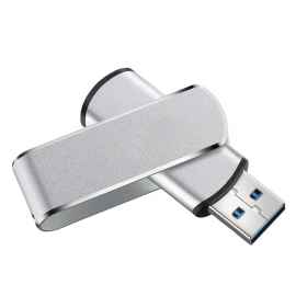 USB flash-карта SWING METAL, 64Гб, алюминий, USB 3.0, Цвет: серебристый, Размер: 53 х 16 х 8