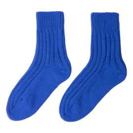 Носки вязаные НАСВЯЗИ©, синий, 30% шерсть,70% акрил, Цвет: ярко-синий