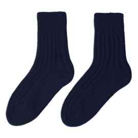 Носки вязаные НАСВЯЗИ©, тёмно-синий, 30% шерсть,70% акрил, Цвет: тёмно-синий