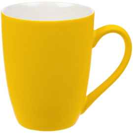 Кружка Good Morning с покрытием софт-тач, желтая, Цвет: желтый, Объем: 300
