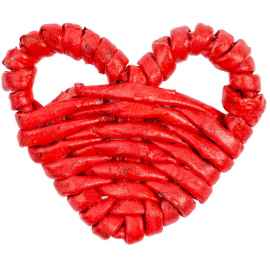 Плетеная фигурка Adorno, красное сердце, Цвет: красный