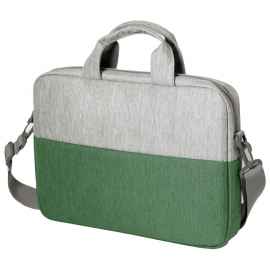 Конференц-сумка BEAM NOTE, серый/зеленый, 39х30х6.5 см, ткань верха:100% полиамид, под-д:100%полиэст, Цвет: серый, зеленый