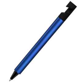 N5, ручка шариковая, синий/черный, пластик, металлизир. напыление, подставка для смартфона, Цвет: синий