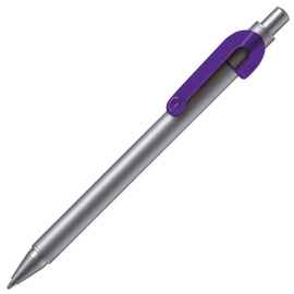 SNAKE, ручка шариковая, фиолетовый, серебристый корпус, металл, Цвет: фиолетовый, серебристый