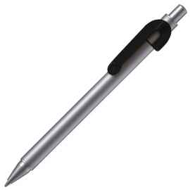 SNAKE, ручка шариковая, черный, серебристый корпус, металл, Цвет: черный, серебристый