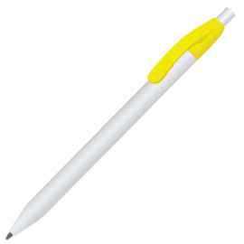 N1, ручка шариковая, желтый/белый, пластик, Цвет: желтый, белый, Размер: 9х145 мм