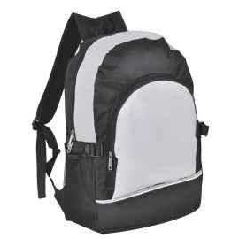 Рюкзак. серый с чёрным, 30х42х13, Полиэстер 600D+1680D, шелкография, Цвет: серый, черный
