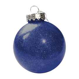 Шар новогодний FLICKER, диаметр 8 см., пластик, синий, Цвет: синий