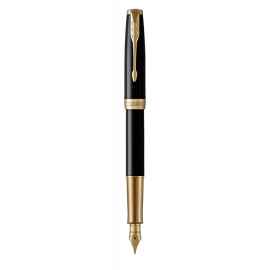 Перьевая ручка Parker Sonnet , Lacquer Deep Black GT , перо: 18К золото, F, цвет чернил: black, в подарочной упаковке