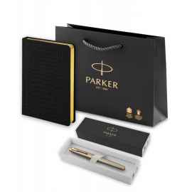 Подарочный набор: Ручка роллер Parker IM Metal Core Brushed Metal GT и Ежедневник недатированный А5 чёрный