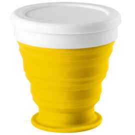 Складной стакан с крышкой Astrada, желтый, Цвет: желтый, Объем: 250