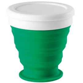 Складной стакан с крышкой Astrada, зеленый, Цвет: зеленый, Объем: 250