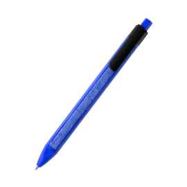 Ручка пластиковая с текстильной вставкой Kan, синяя, Цвет: синий