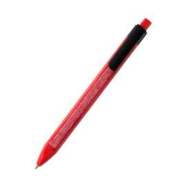 Ручка пластиковая с текстильной вставкой Kan, красная, Цвет: красный
