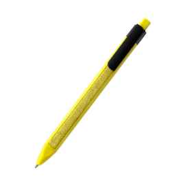 Ручка пластиковая с текстильной вставкой Kan, желтая, Цвет: желтый