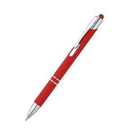 Ручка металлическая Ingrid софт-тач, красная, Цвет: красный, Размер: 14,4 x 1 x 1,3 см